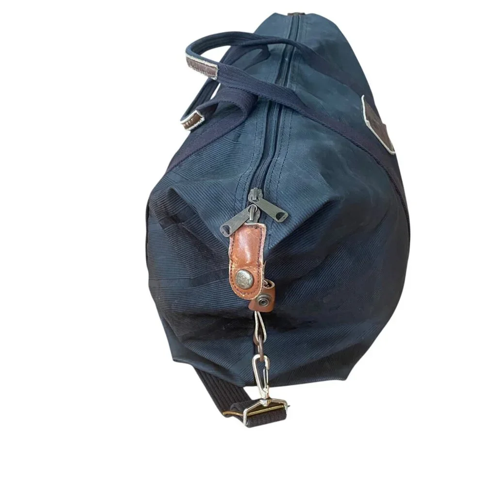 Chanterelle Repurposed Rubber Duffel Bag Adjustable Strap‎ Leather Accents